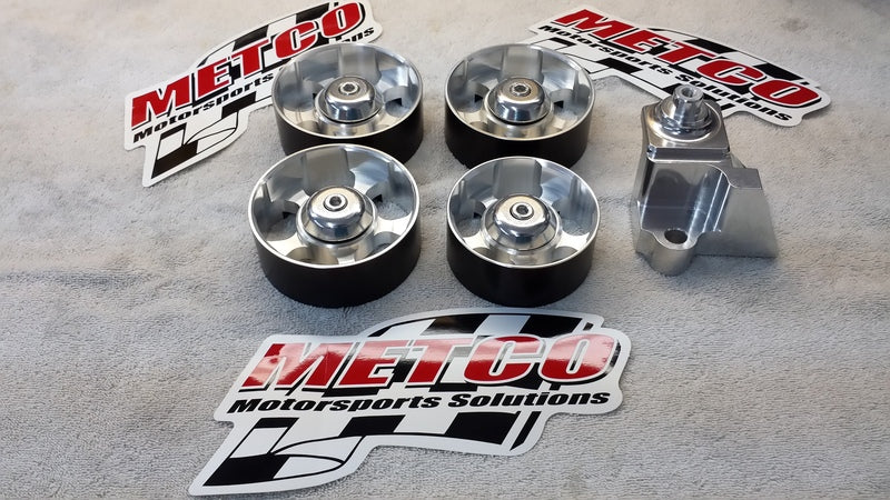 2003-2004 Mustang Cobra METCO MOTORSPORTS DOUBLE BEARING Idler Pulley Set with Auxiliary Idler Bracket
