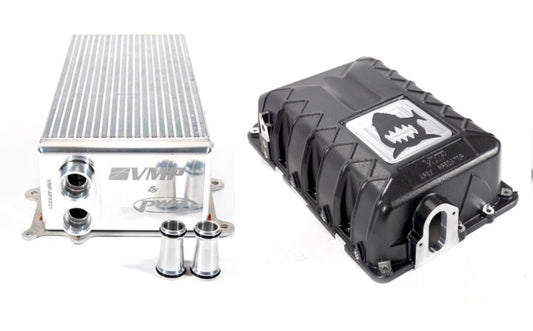 VMP Apex Predator Supercharger Lid in Black, Race Core, & Billet High-Flow Water Manifold Package for '20+ GT500 & '23+ Raptor 5.2 L