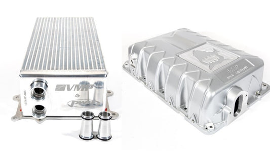 VMP Apex Predator Supercharger Lid in Silver, Race Core, & Billet High-Flow Water Manifold Package for '20+ GT500 & '23+ Raptor 5.2 L