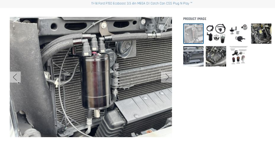 11-14 Ford F150 Ecoboost 3.5 4in MEGA Oil Catch Can CSS Plug N Play