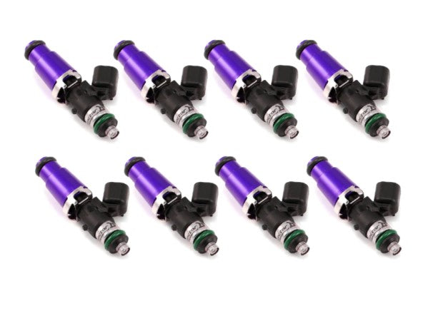 INJECTOR DYNAMICS 1340CC INJECTORS - 60MM LENGTH - 14MM PURPLE TOP - 14MM LOWER O-RING (SET OF 8)